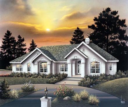 Ranch Elevation of Plan 86961