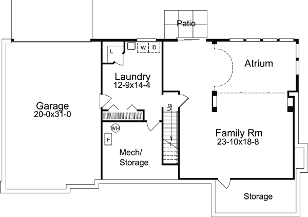 Bungalow Country Craftsman Ranch Traditional Lower Level of Plan 86962