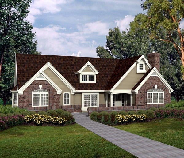 Bungalow, Country, Craftsman, Ranch, Traditional Plan with 2913 Sq. Ft., 3 Bedrooms, 2 Bathrooms, 2 Car Garage Elevation