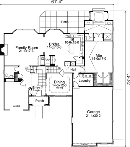 House Plan 86963 First Level Plan
