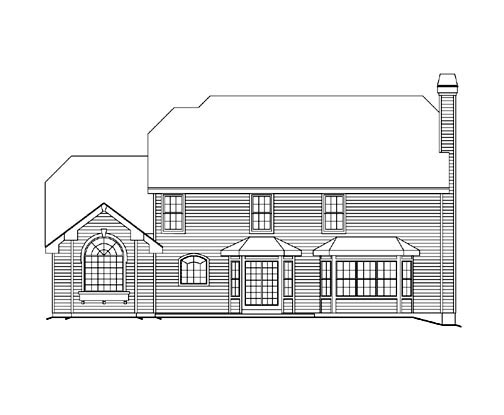 Traditional Rear Elevation of Plan 86963