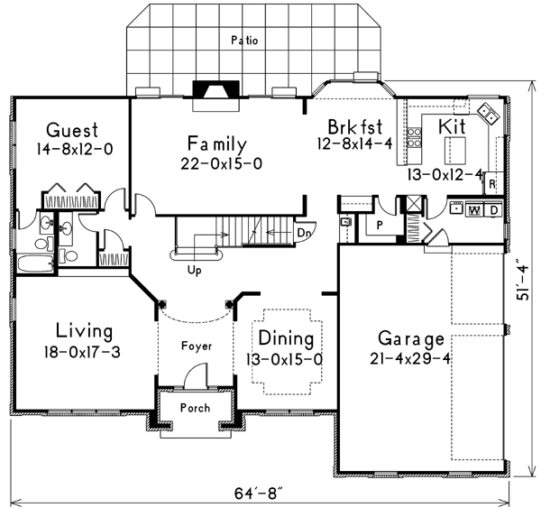 Colonial Country Traditional Level One of Plan 86965