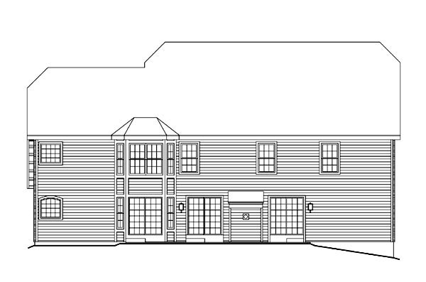 Colonial Country Traditional Rear Elevation of Plan 86965