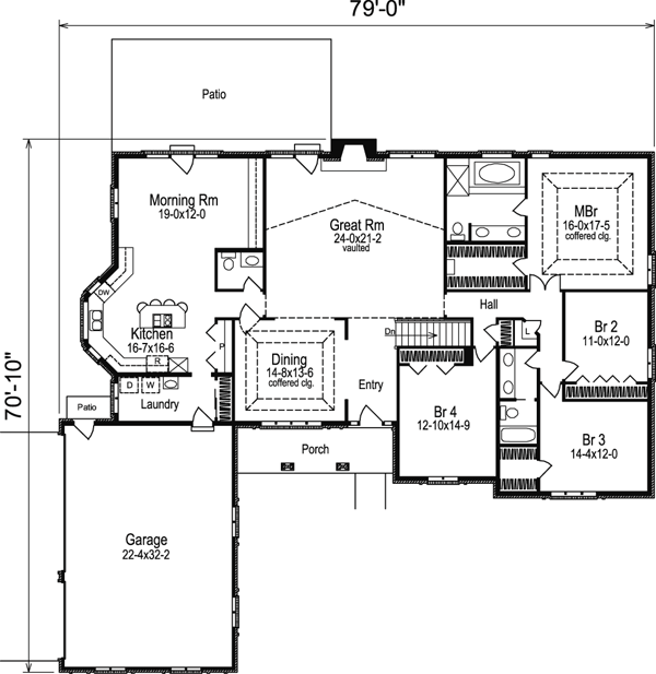 Ranch Level One of Plan 86966