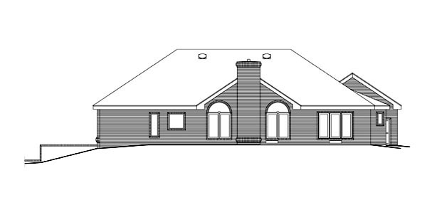 Ranch Rear Elevation of Plan 86966