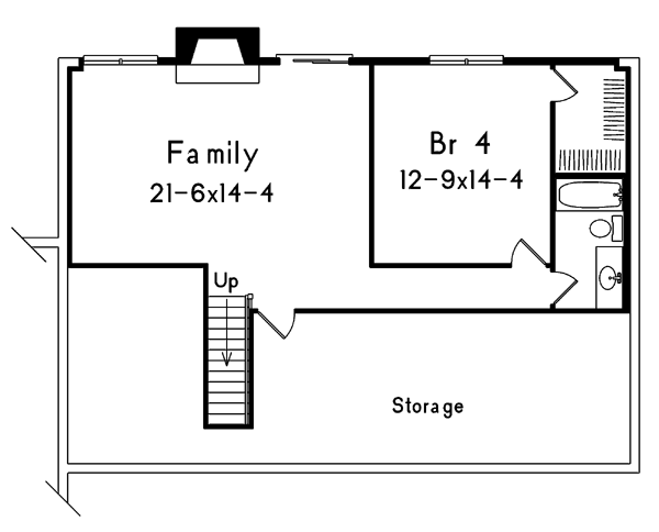 Cabin Cottage Country Ranch Lower Level of Plan 86967