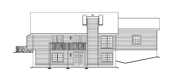 Cabin Cottage Country Ranch Rear Elevation of Plan 86967