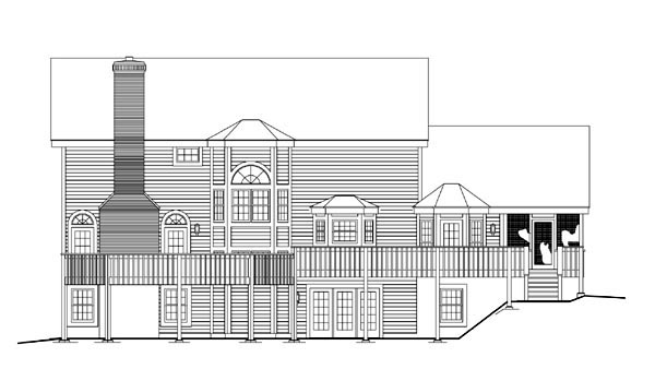 Country Traditional Rear Elevation of Plan 86968