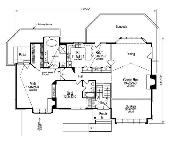 Contemporary Lower Level of Plan 86969