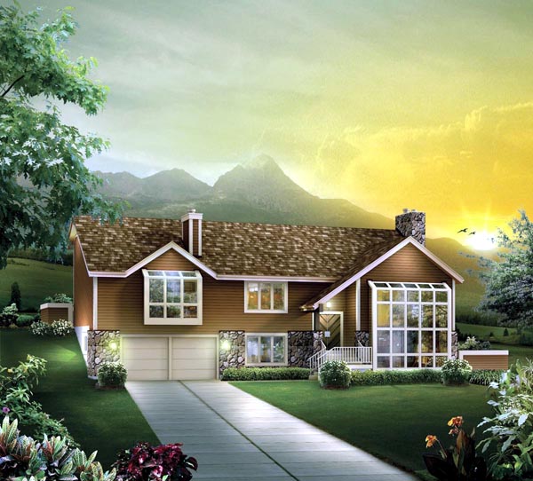 Contemporary Plan with 3510 Sq. Ft., 3 Bedrooms, 3 Bathrooms, 2 Car Garage Elevation