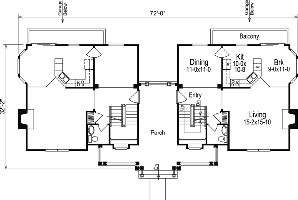 Contemporary Country Traditional Level One of Plan 86976