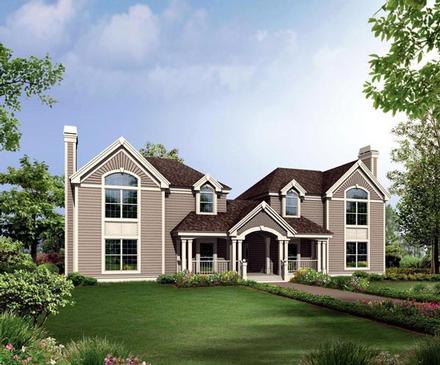 Contemporary Country Traditional Elevation of Plan 86976