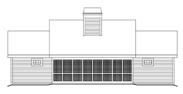 Cabin Cottage Country Ranch Traditional Rear Elevation of Plan 86978