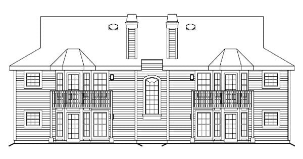 Country Ranch Traditional Rear Elevation of Plan 86981