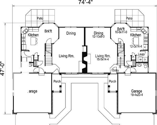 Craftsman European Traditional Level One of Plan 86982