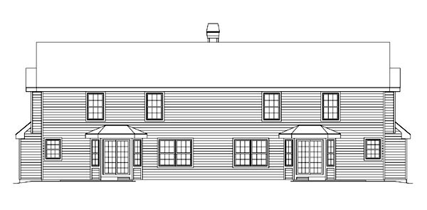 Craftsman European Traditional Rear Elevation of Plan 86982