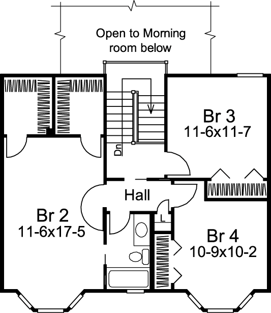 Colonial Country Farmhouse Southern Traditional Level Two of Plan 86984