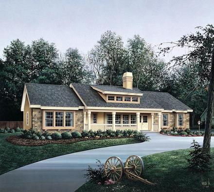 Bungalow Country Ranch Elevation of Plan 86985