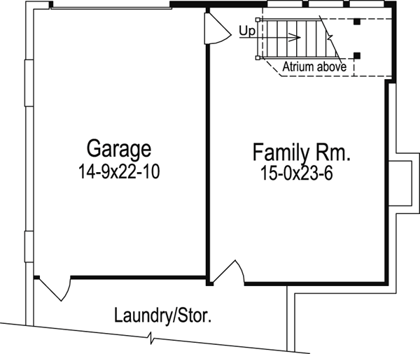 Cabin Cottage Country Ranch Lower Level of Plan 86986