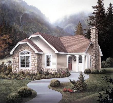 Cabin Cottage Country Ranch Elevation of Plan 86986