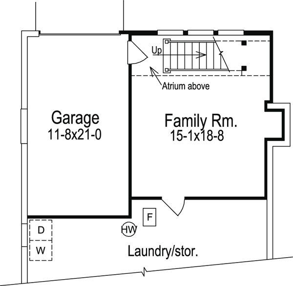 Cabin Cottage Country Ranch Lower Level of Plan 86987