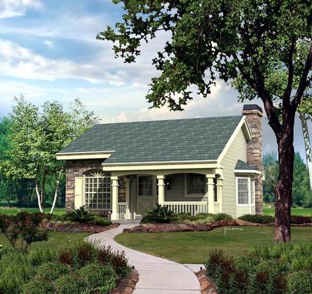 Cabin Cottage Country Ranch Elevation of Plan 86987