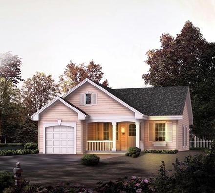 Cabin Cottage Country Ranch Traditional Elevation of Plan 86989