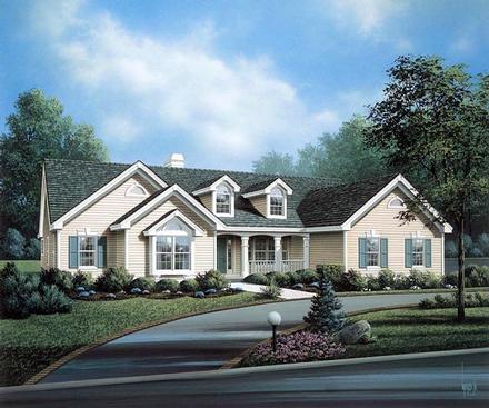 Cape Cod Country Ranch Traditional Elevation of Plan 86993
