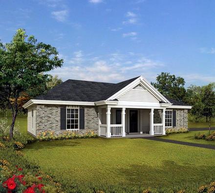 Cabin Cottage Country Ranch Traditional Elevation of Plan 86995