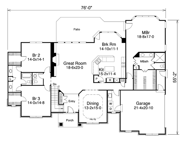 House Plan 86997 Level One