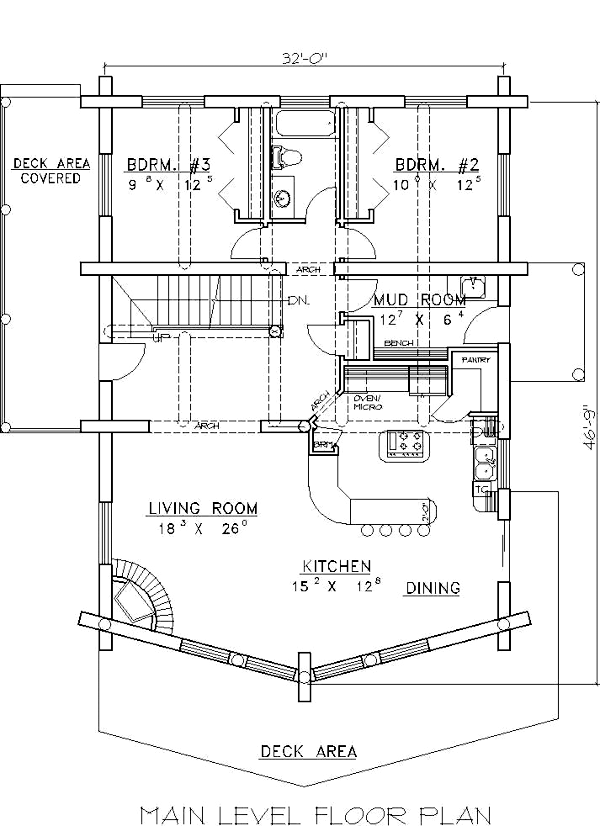 Contemporary Log Level One of Plan 87004