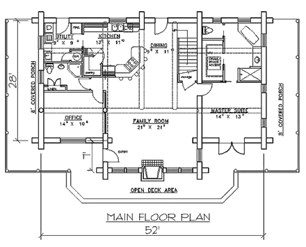 House Plan 87005 First Level Plan