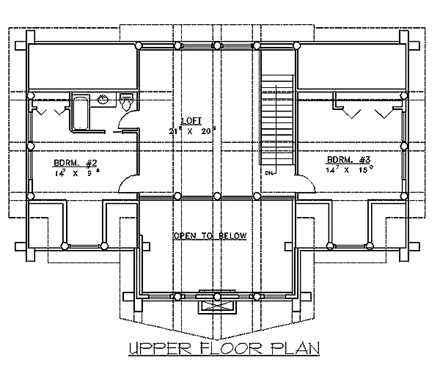 House Plan 87005 Second Level Plan