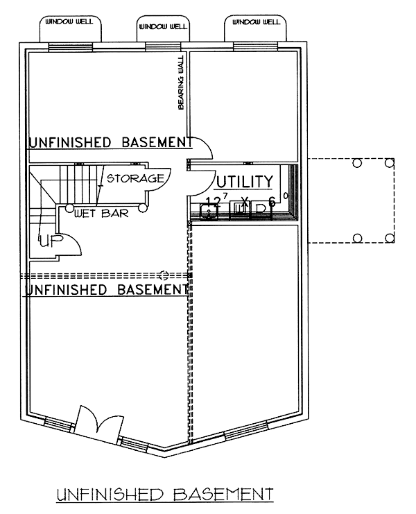 Contemporary Log Lower Level of Plan 87008