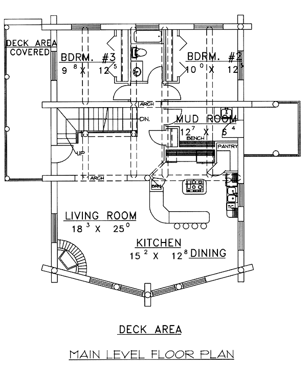 Contemporary Log Level One of Plan 87008