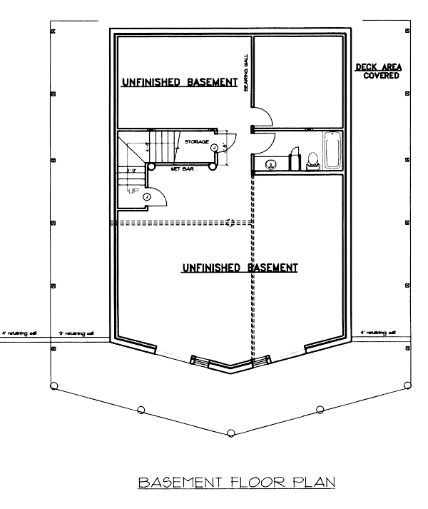 Contemporary Log Lower Level of Plan 87012