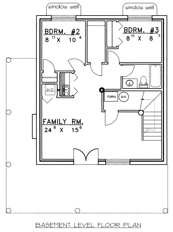 Contemporary Log Lower Level of Plan 87016