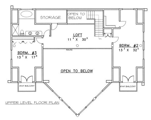 Contemporary Log Level Two of Plan 87022