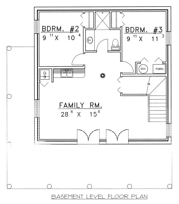 Contemporary Log Lower Level of Plan 87023