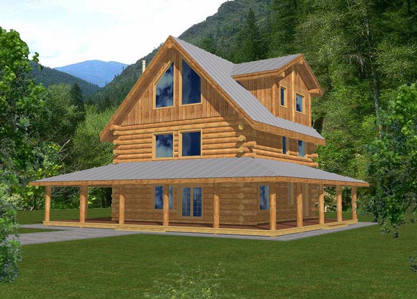 Log Style House Plan 87024 With 2042 Sq Ft 4 Bed 2 Bath 1 Half Bath