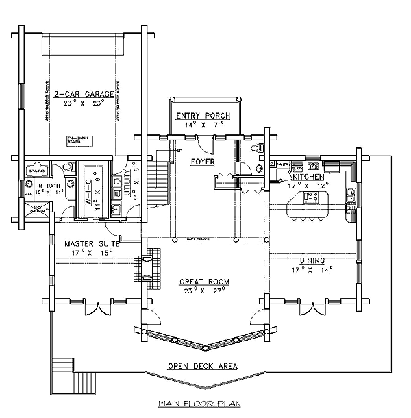 Contemporary Log Level One of Plan 87026