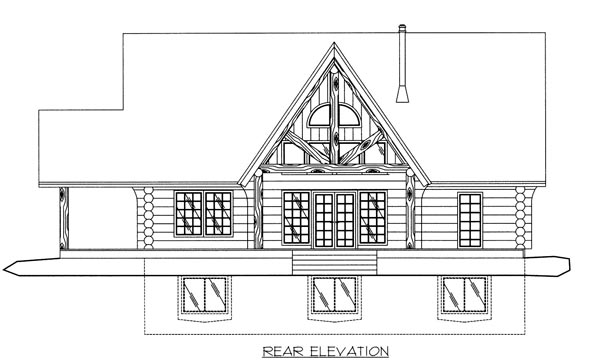 Log Rear Elevation of Plan 87035