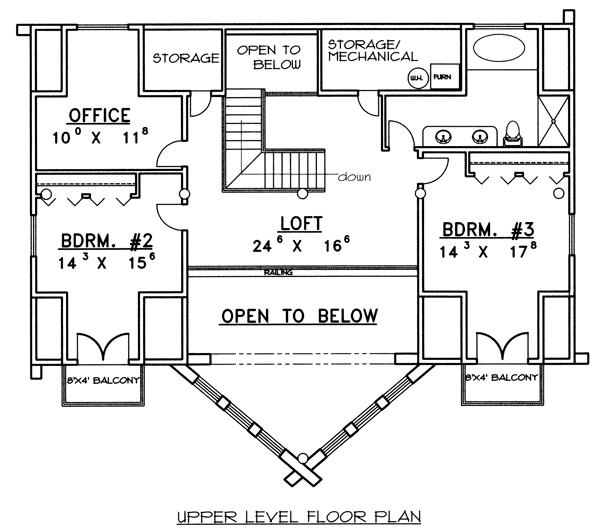 Contemporary Log Level Two of Plan 87052