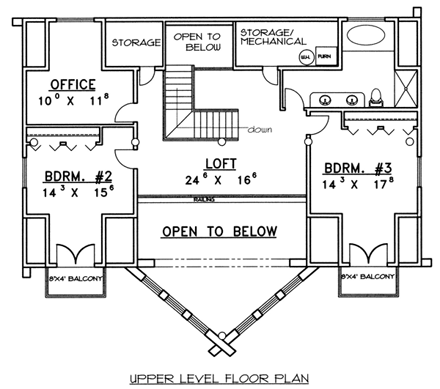 House Plan 87052 Second Level Plan