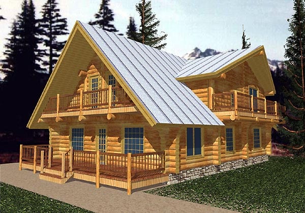 Log Style House Plan 87074 With 2083 Sq Ft 4 Bed 3 Bath