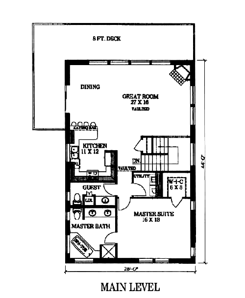 Contemporary Level One of Plan 87077