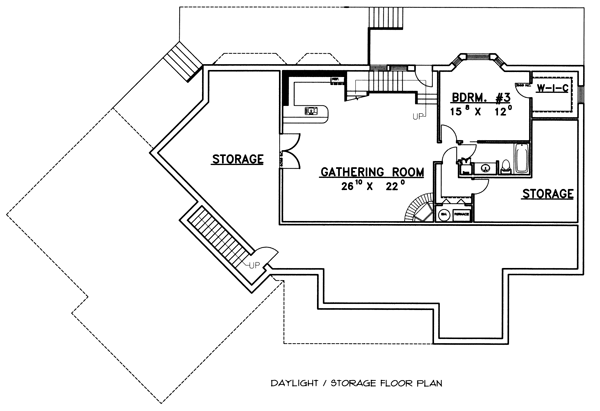 Traditional Lower Level of Plan 87083