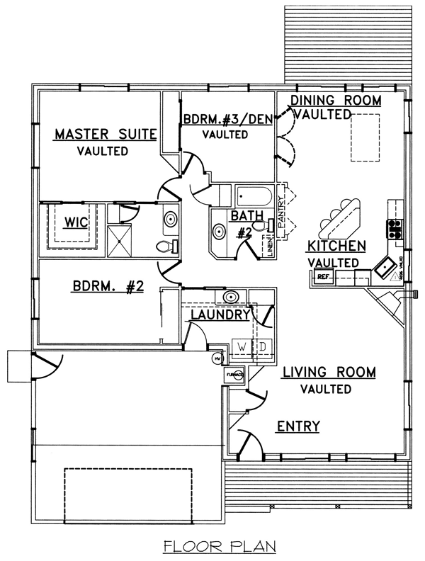 One-Story Ranch Level One of Plan 87084