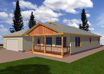 One-Story Ranch Elevation of Plan 87084