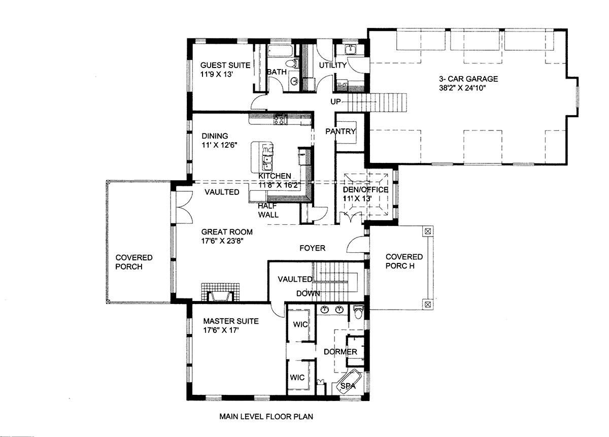 Craftsman Traditional Level One of Plan 87097